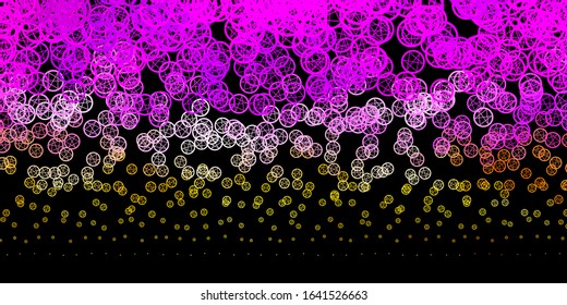 Dark Pink, Yellow vector texture with religion symbols. Colorful vintage illustration with gradient alchemy shapes. Simple base for your occult design.