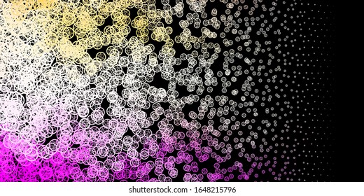 Dark Pink, Yellow vector texture with religion symbols. Illustration with magical signs of spiritual power. Design for magic, spiritual events.