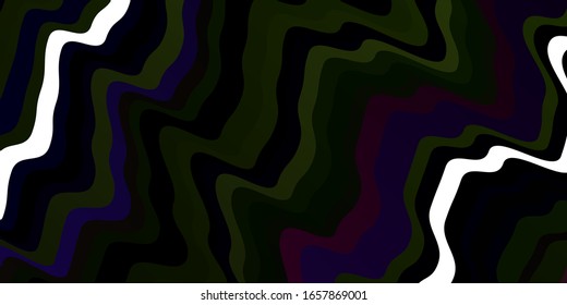 Dark Pink, Yellow vector texture with circular arc. Abstract illustration with bandy gradient lines. Pattern for websites, landing pages.