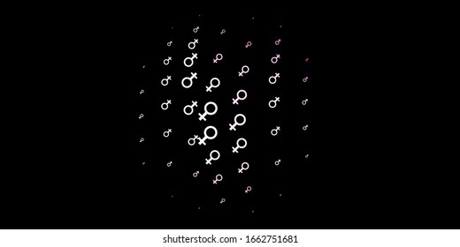 Dark Pink, Yellow vector texture with women's rights symbols. Abstract illustration with a depiction of women's power. Design for International Women’s Day.
