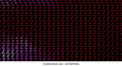 Dark Pink, Yellow vector texture with religion symbols. Illustration with magical signs of spiritual power. Simple base for your occult design.