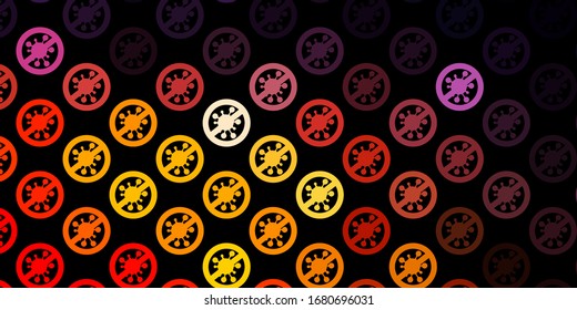 Dark Pink, Yellow vector texture with disease symbols. Smart illustration with covid signs in decorative style. Simple design against epidemic information.