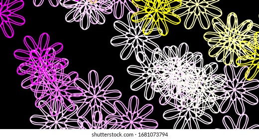 Dark Pink, Yellow vector texture with memphis shapes. Colorful illustration with simple gradient shapes. Modern design for your ads.