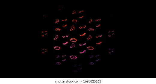 Dark Pink, Yellow vector texture with women's rights symbols. Abstract illustration with a depiction of women's power. Elegant design for wallpapers.
