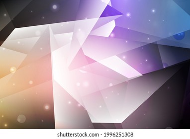 Dark Pink, Yellow vector texture with triangular style. Decorative design in abstract style with triangles. Modern design for your business card.