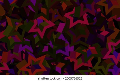 Dark Pink, Yellow vector texture with beautiful stars. Stars on blurred abstract background with gradient. Pattern for astrology websites.