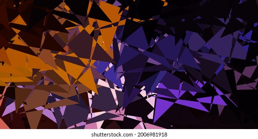 Textura vectorial amarilla rosa oscuro con triángulos aleatorios. Ilustración abstracta inteligente con formas triangulares de estilo moderno. Una adición fácil a sus comerciales.