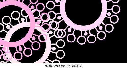 Dunkelrosa, gelbe Vektorstruktur mit Krankheitssymbolen. Farbige abstrakte Illustration mit Farbverlauf-medizinischen Formen. Einfaches Design gegen Epidemieinformationen.