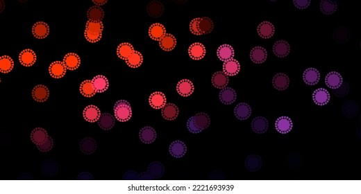Textura vectorial amarilla rosa oscuro con símbolos de la enfermedad. Ilustración abstracta con formas de gradiente biológico. Diseño simple contra la información epidémica.
