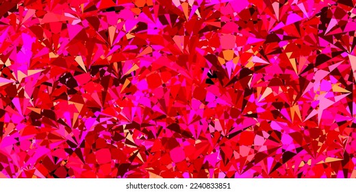 Pink oscuro, textura vectorial amarilla con triángulos aleatorios. Magnífica ilustración abstracta con formas triangulares, formas. Una adición fácil a sus comerciales.