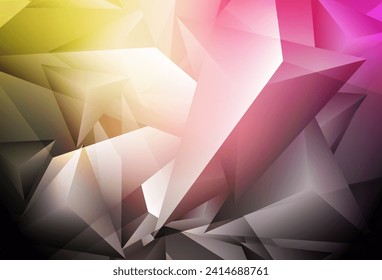 Textura vectorial amarilla rosa oscuro con estilo triangular. Ilustración con un conjunto de triángulos coloridos. Diseño sencillo para su sitio web.
