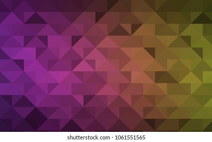 Dark Pink, Yellow vector triangle mosaic background. Modern geometrical abstract illustration with gradient. The template can be used as a background for cell phones.