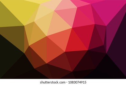 Dark Pink, Yellow vector triangle mosaic template. Creative illustration in halftone style with triangles. Brand new design for your business.