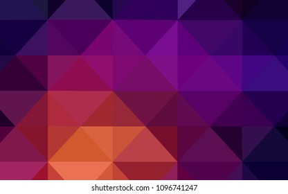 Dark Pink, Yellow vector triangle mosaic template. Triangular geometric sample with gradient.  The template for cell phone's backgrounds.