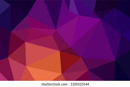 Dark Pink, Yellow vector triangle mosaic cover. Polygonal abstract illustration with gradient. A new texture for your design.