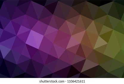 Dark Pink, Yellow vector triangle mosaic texture. Elegant bright polygonal illustration with gradient. A completely new design for your business.