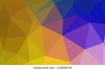 Dark Pink, Yellow vector triangle mosaic cover. Creative geometric illustration in Origami style with gradient. Triangular pattern for your design.