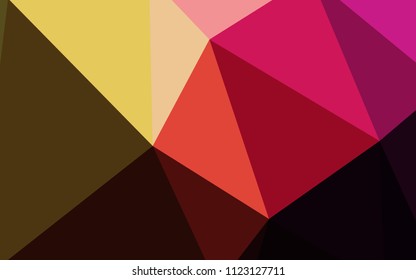 Dark Pink, Yellow vector triangle mosaic texture. A completely new color illustration in a polygonal style. Polygonal design for your web site.