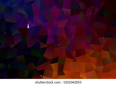 Dark Pink, Yellow vector triangle mosaic texture. Colorful abstract illustration with triangles. Brand new style for your business design.