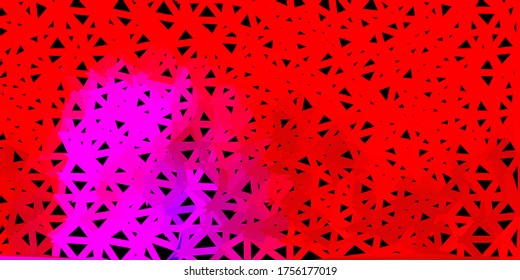 Dark pink, yellow vector triangle mosaic background. Modern abstract illustration with polygonal triangles. Your business gesign.
