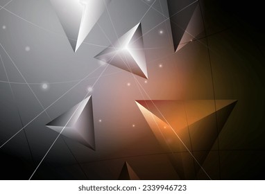 Color rosa oscuro, textura de mosaico de triángulo vectorial amarillo. Ilustración colorida de estilo poligonal con gradiente. Patrón para el fondo de un libro de marca.