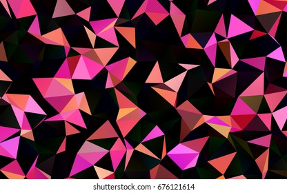 Dark Pink, Yellow vector triangle mosaic template. A completely new color illustration in a vague style. Brand-new design for your business.