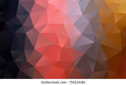 Dark Pink, Yellow vector triangle mosaic template. An elegant bright illustration with gradient. Brand-new design for your business.
