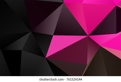 Dark Pink, Yellow vector triangle mosaic pattern. A completely new color illustration in a vague style. The textured pattern can be used for background.