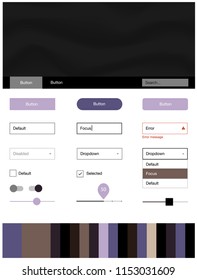 Dark Pink, Yellow vector web ui kit with lamp shapes. Elegant bright illustration with gradient  in memphis style. Beautiful layout for websites, landing pages.