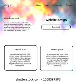 Dark Pink, Yellow vector web ui kit with nebula stars. Web ui kit with abstract gradient clouds in its header. Simple colorful design for websites.