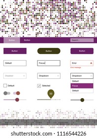 Dark Pink, Yellow vector wireframe kit with dots. Decorative ui kit design in abstract style with colorful dots. This sample is for your website.