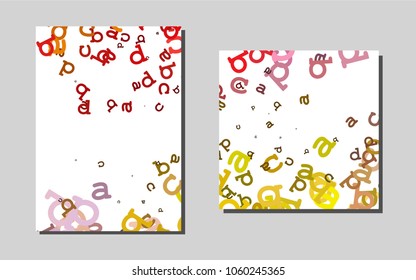 Dark Pink, Yellowvector cover for Envelopes. Modern abstract design concept with colorful gradient. Completely new template for your brand book.