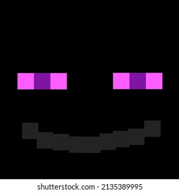 Dunkelpixeltes Gesicht mit Augen einzeln auf dunklem Hintergrund. Vektorgrafik