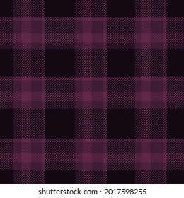 Dark plaid tartan textile vector seamless repeat pattern.