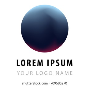 Dark planet with neon pink glow downside, minimalistic logotype.