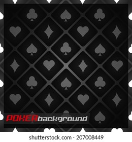 Dark poker background with card symbol/vector illustration