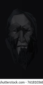Dark portrait of a man.Vector illustration.