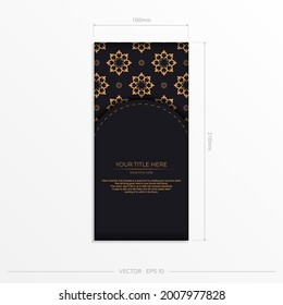 Dark postcard design with abstract vintage ornament. Can be used as background and wallpaper. Elegant and classic vector elements ready for print and typography.