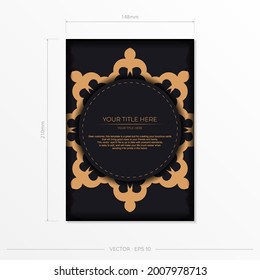 Diseño de postales oscuros con ornamento vintage abstracto. Se puede utilizar como fondo y fondo de pantalla. Los elementos vectoriales elegantes y clásicos son excelentes para la decoración.
