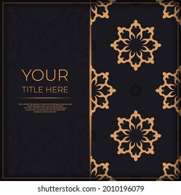 Diseño de postales oscuros con ornamento de mandala vintage abstracto. Elementos vectoriales elegantes y clásicos listos para la impresión y la tipografía.
