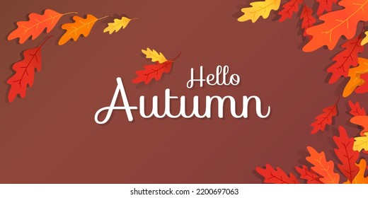 Dark poster or background with leaves in autumn colors. Vector layout for your design