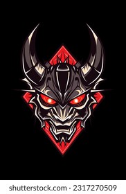 Dark and Powerful Baphomet Head Illustration Conveying strength and mystery, this artwork features the legendary deity with intricate details and an aura of darkness