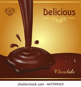 Dark premium collection chocolate background print for delicious dessert recipe abstract vector