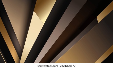Papel de fondo de pantalla de color oscuro premium con elementos geométricos de gradiente dorado