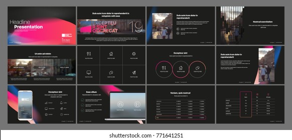 Dark Presentation templates element . Vector infographics. Use in Presentation, flyer and leaflet, corporate report, marketing, advertising, annual report, banner.