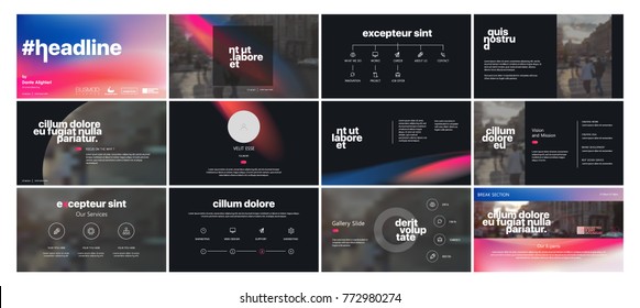 Dark Presentation templates element . Vector infographics. Use in Presentation, flyer and leaflet, corporate report, marketing, advertising, annual report, banner.