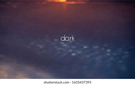 The dark, pre-thunderstorm, sunset sky covered with clouds. Vector illustration. EPS10