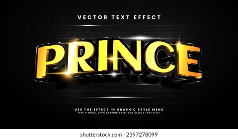 Dark prince editable text style effect. Vector text effect with a luxurious and elegant theme.