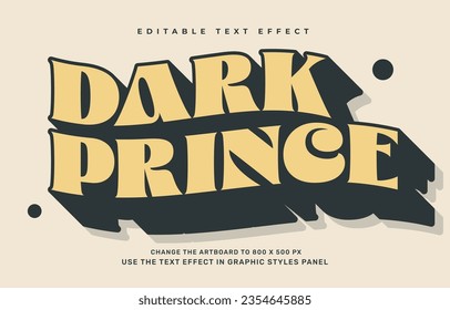 Dark prince vintage editable text effect template