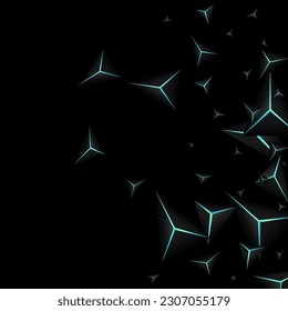 Dark Prism Background Black Vector. Obsidian Facet Space. Triangle Mosaic Illustration. Onyx Design Backdrop.